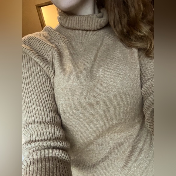 Camel brown Merino Wool blend Turtleneck sweater • size Medium - Picture 12 of 15